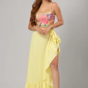 Suntouch Francesca solid cover up yellow