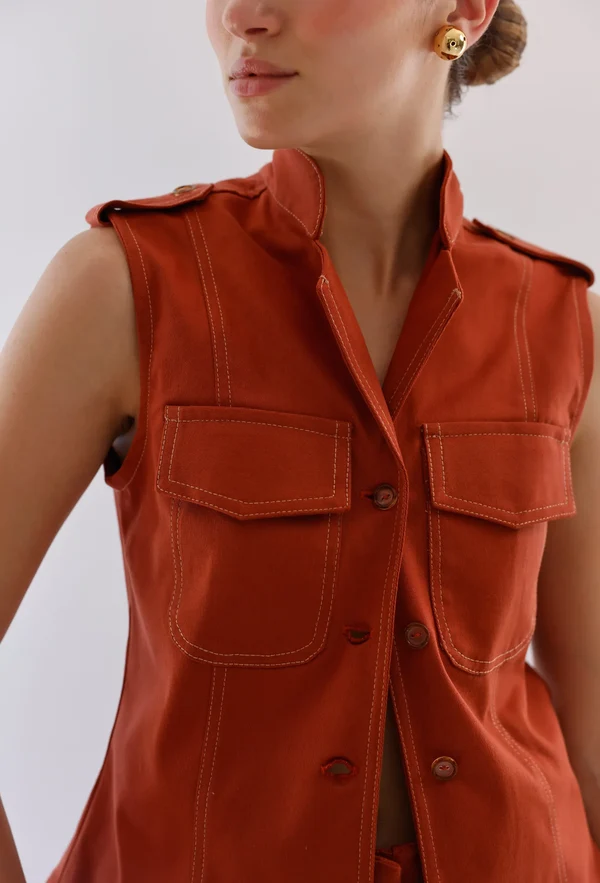 Pompousa Blusa Malia Ladrillo