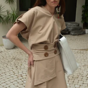 Angela Jaramillo Falda Terra Khaki