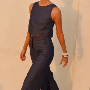 Pompousa Blusa Almendra denim