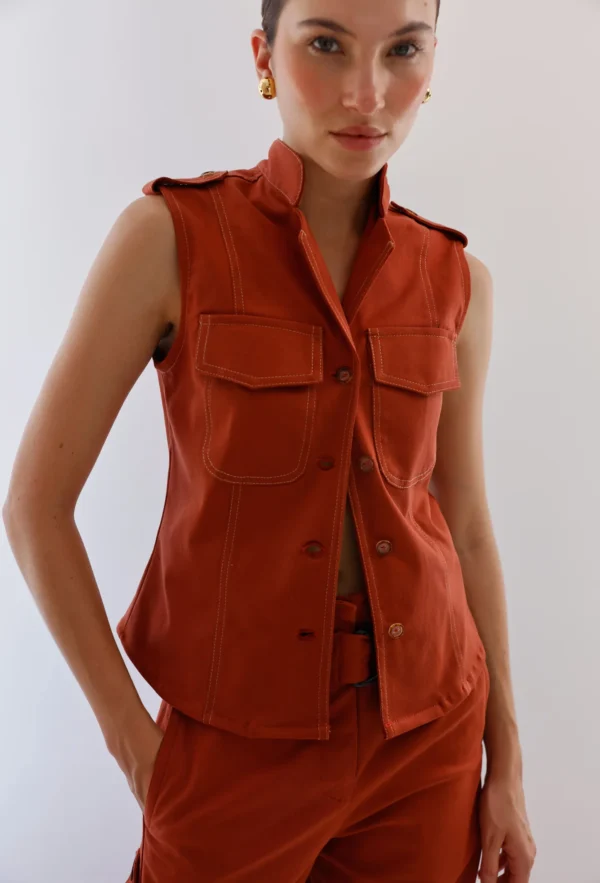 Pompousa Blusa Malia Ladrillo